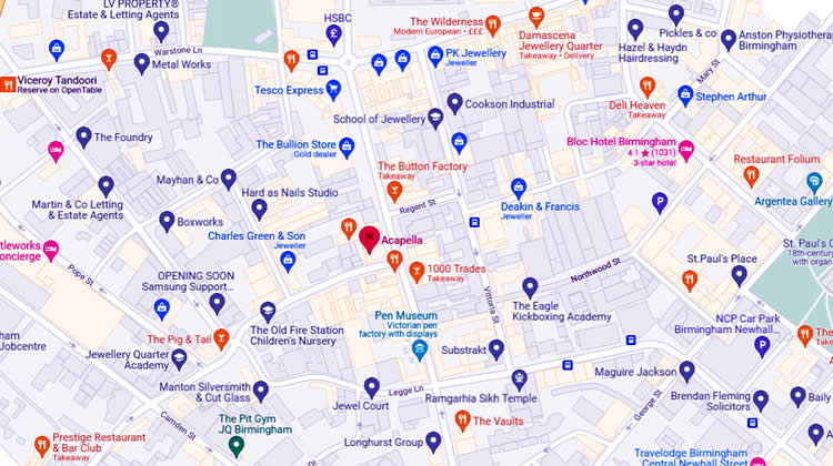 Acapella 50 Frederick Street, Birmingham, B1 3HR