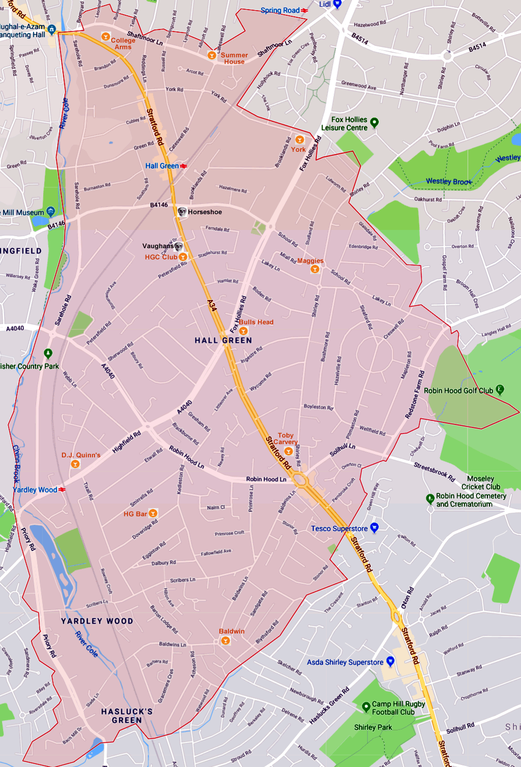 Birmingham B28 Hall Green.