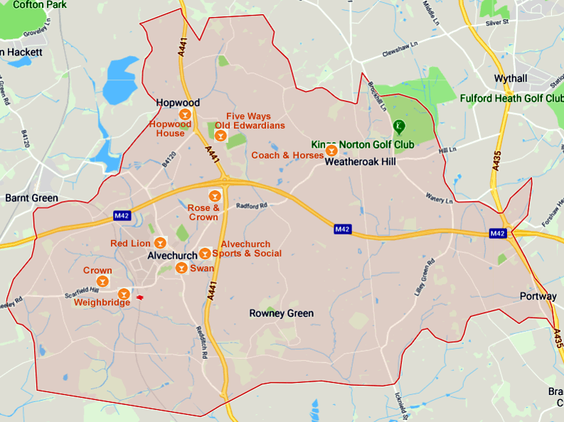 Birmingham B47 &B48 Hollywood, Wythall, Alvechurch, Portway.