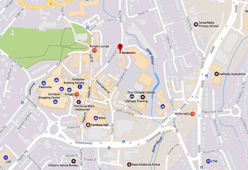 Benjamins	Birmingham Street, Halesowen, B63 3HN