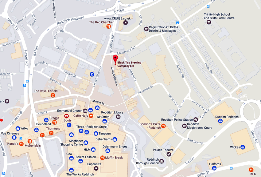 Black Tap Brewing Company Ltd	Beech House, 6 Church Green East, Redditch, B98 8BP