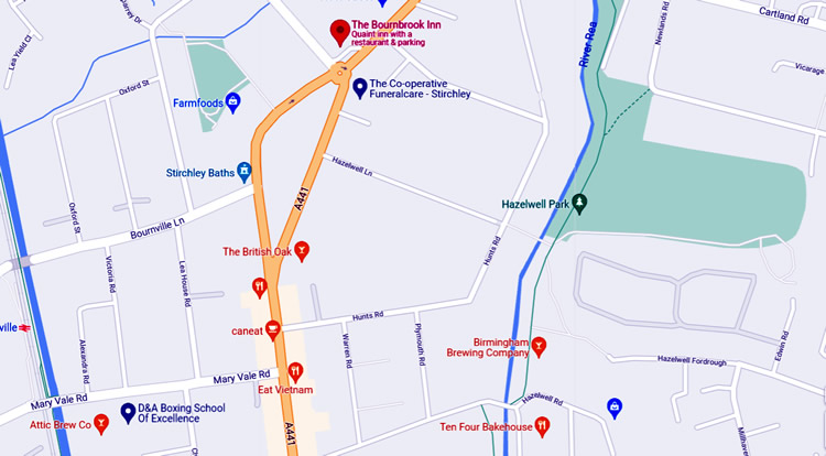 The Bournbrook Inn	1273 Pershore Road, Stirchley, B30 2YT
