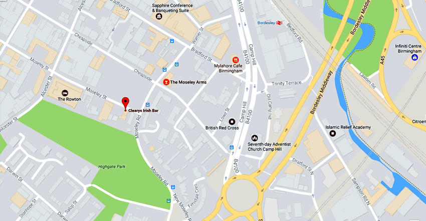 Cleary's Irish Bar	128 Moseley Street, Digbeth, B12 0RY
