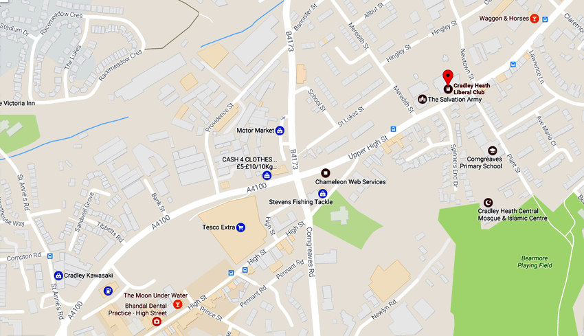 Cradley Heath Sports & Social Club	60 Upper High Street, Cradley Heath, B64 5HU 