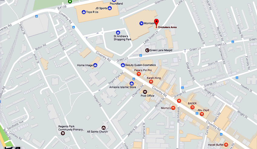 Cricketer's Arms	Little Green Lane, Small Heath, B9 5AX 