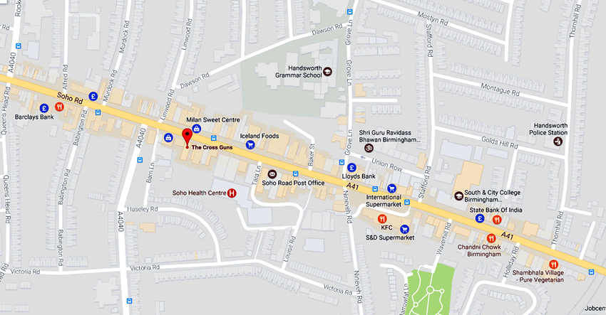 Cross Guns	301 Soho Road, Handsworth, B21 9SA