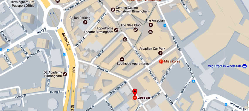 Dare's Bar	16 Lower Essex Street, Birmingham, B5 6RD