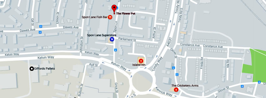 Flower Pot	131 Spon Lane, West Bromwich, B70 6AS