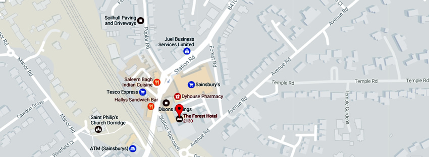 Forest Hotel	25 Station Approach, Dorridge, B93 8JA
