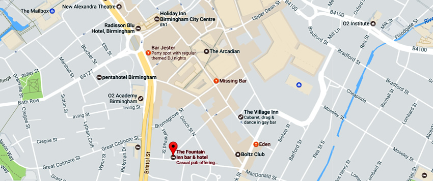 Fountain Inn	102 Wrentham Street, Birmingham, B5 6QL