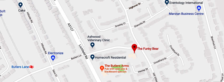 Funky Bear	93 Hill Village Road, Mere Green, B75 5H