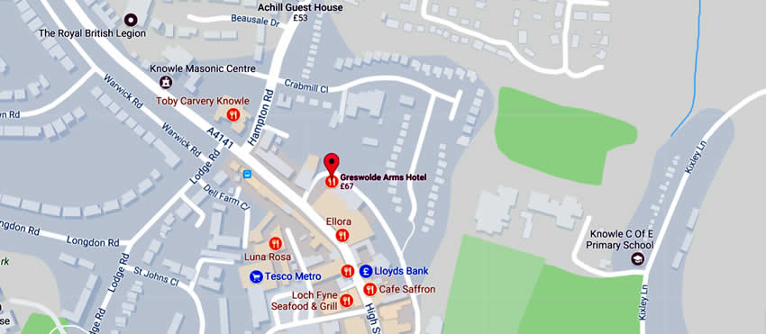 Greswolde Arms Hotel	High Street, Knowle, B93 0LL
