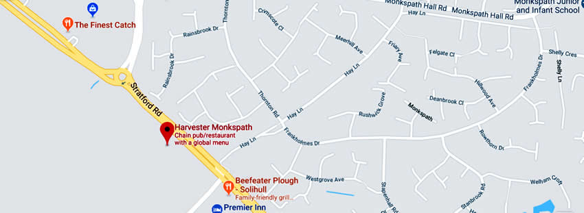 Harvester	1036 Stratford Road, Shirley, B90 4EE																																																																																																																																																																																																														