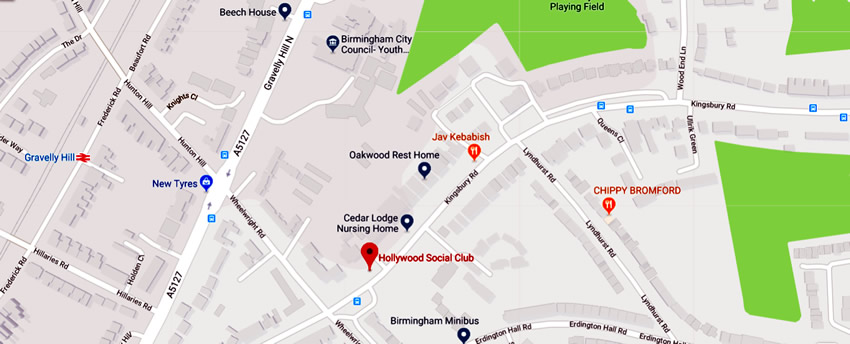 Hollywood Social Club	50 Kingsbury Road, Erdington, B24 8QJ
