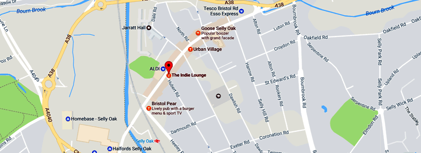Indie Lounge	634 Bristol Road South, Selly Oak, B29 6BQ