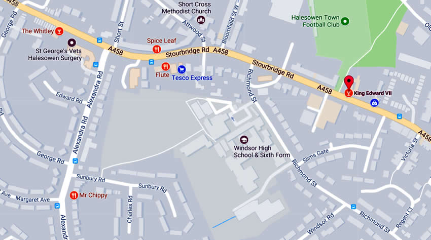 King Edward VII	88 Stourbridge Road, Halesowen, B63 3UP