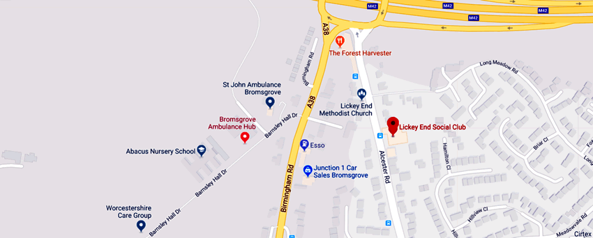 Lickey End Social Club	17 Alcester Road, Lickey End, B60 1JT