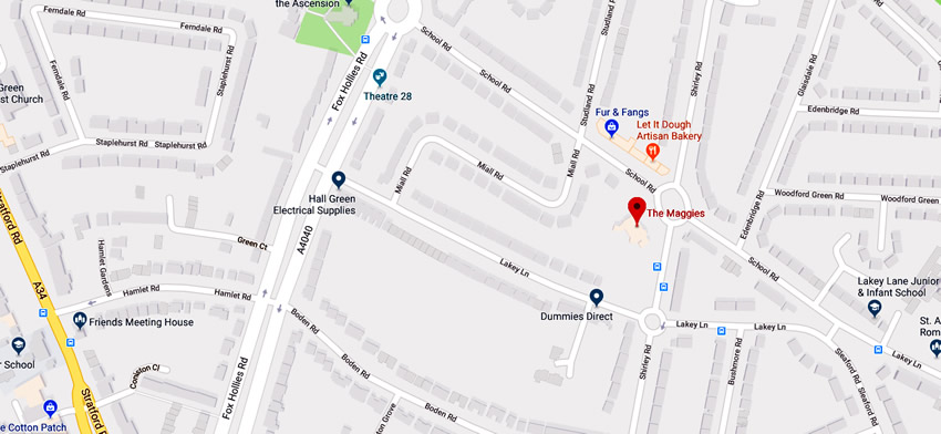 Maggies	165 Shirley Road, Hall Green, B28 9LA