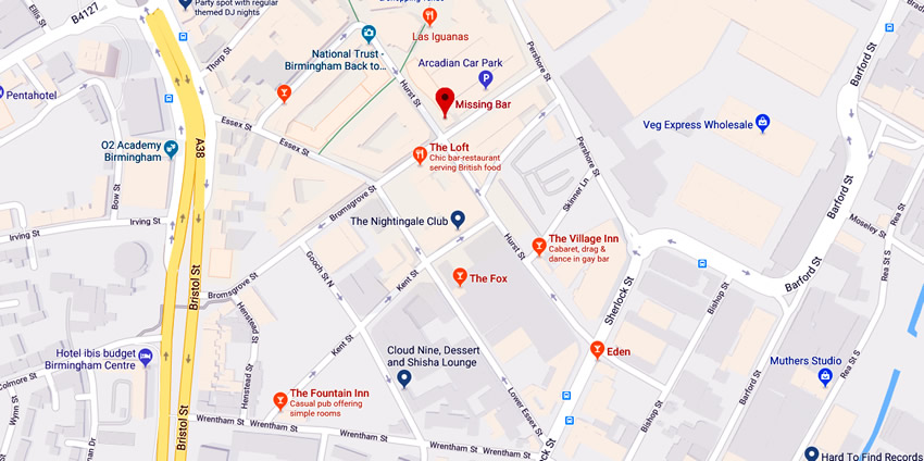 Missing Bar	48 Bromsgrove Street, Birmingham, B5 6NU 