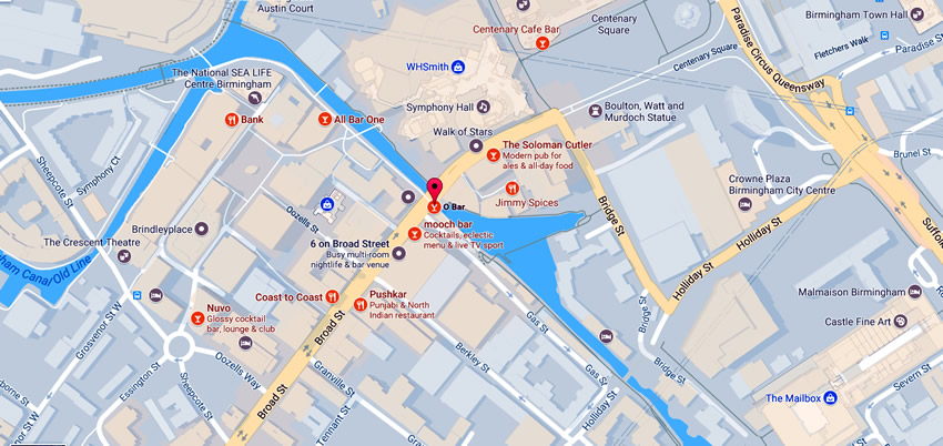 O Bar	264 Broad Street, Birmingham, B1 2DS 