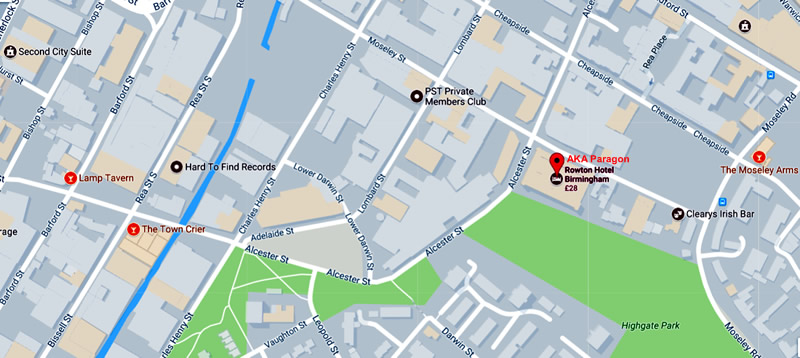Paragon Hotel	145 Alcester Street, Highgate, B12 0PJ	