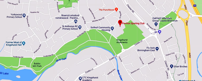 Pavilion Sporting Club	Meriden Drive, Kingshurst, B37 6BX