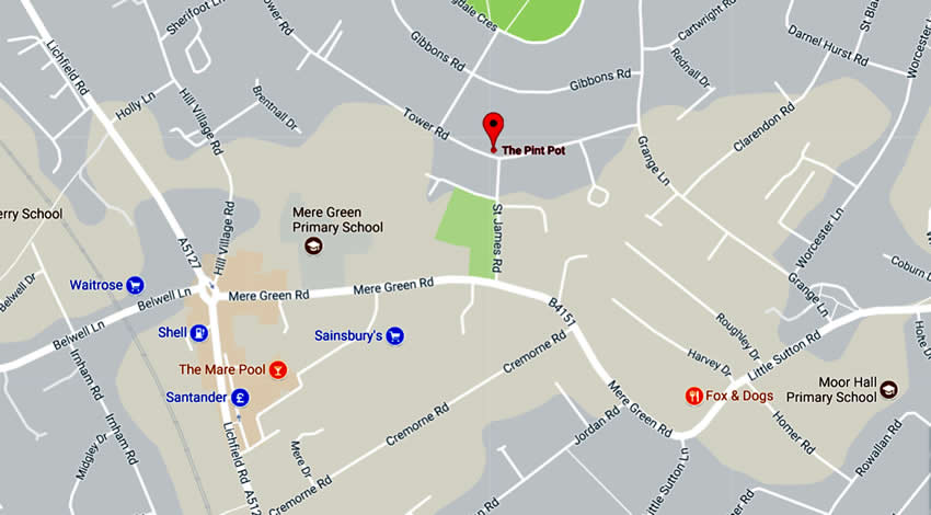 Pint Pot	50 Tower Road, Mere Green, B75 5EW