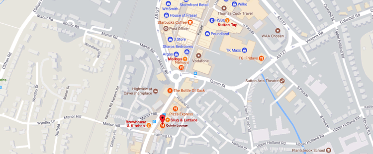 Quinto Lounge	21-23 Birmingham Road, Sutton Coldfield, B72 1QA