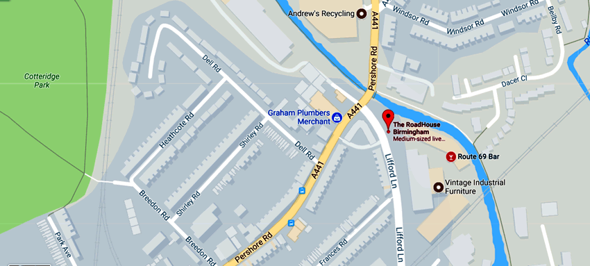 Road House	Wharfside, Lifford Lane, Stirchley, B30 3DZ