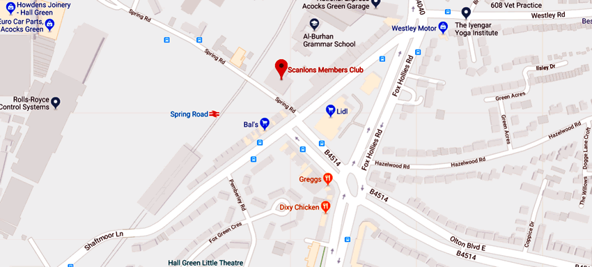 Scanlon's Private Members Club	254 Spring Road, Springfield, B11 3DW