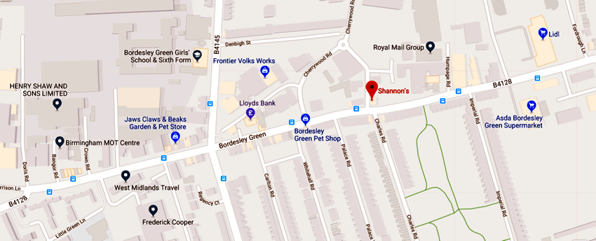 Shannon's	222 Bordesley Green Road, Bordesley Green, B9 4SU