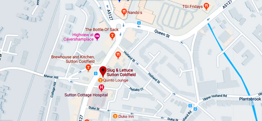 Slug & Lettuce	11-19 Birmingham Road, Sutton Coldfield, B72 1QA