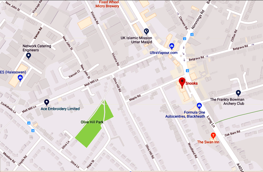 Snooks	Sydney House, Long Lane, Halesowen, B62 9JZ 