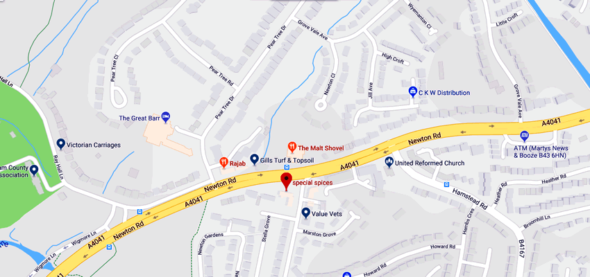 Special Spices	270 Newton Road, Great Barr, B43 6QU