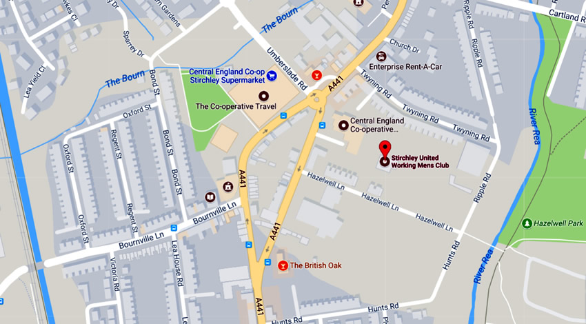 Stirchley United Working Mens Club	41 Hazelwell Lane, Stirchley, B30 29R