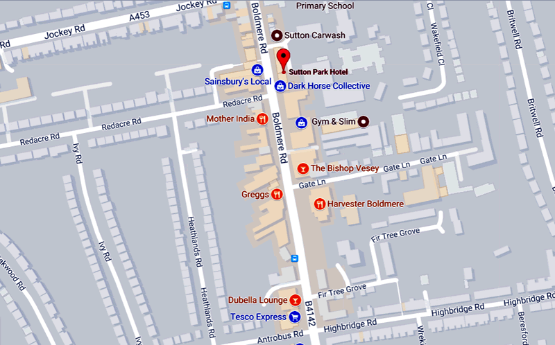 Sutton Park Hotel	1 Boldmere Road, Boldmere, B73 5UY