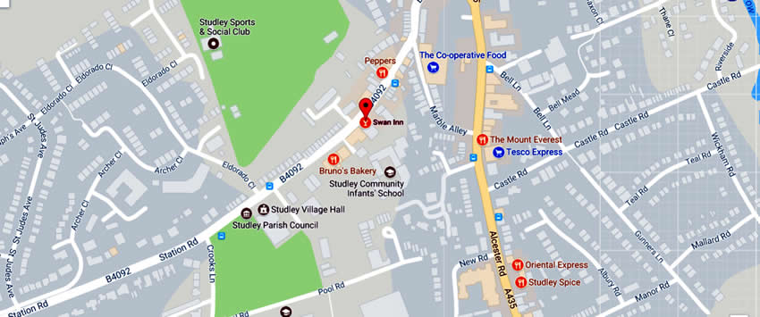 Swan Inn	24 High Street, Studley, B80 7HJ