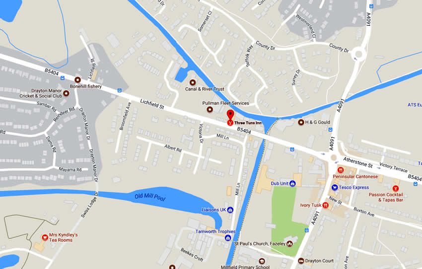 Three Tuns Inn	32 Lichfield Street, Fazeley, B78 3QN