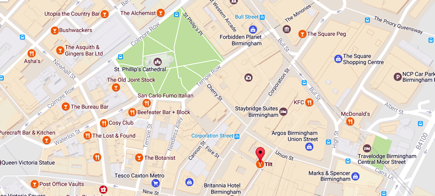 Tilt	2 City Arcade, Warwick Passage, Birmingham B2 4TX	