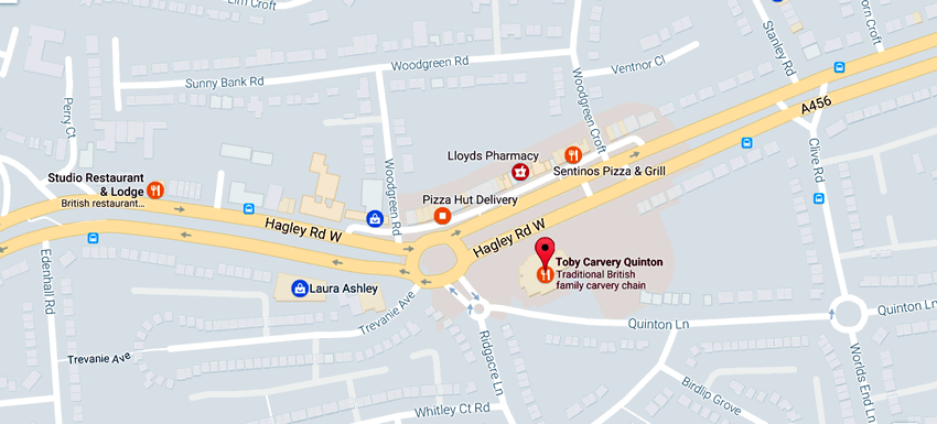 Toby Carvery	563 Hagley Road West, Quinton, B32 1HP