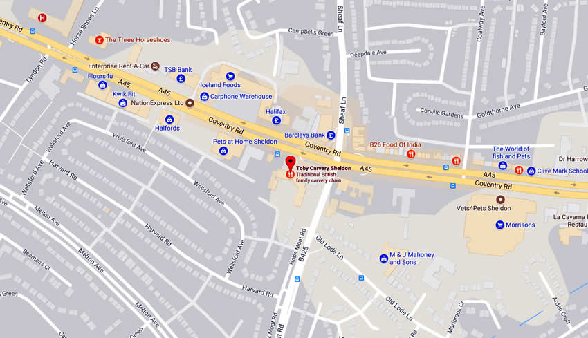 Toby Carvery	2225 Coventry Road, Sheldon, B26 3EH