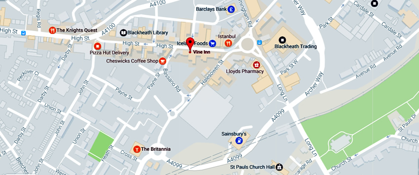 Vine	11, High Street, Blackheath, B65 0DT